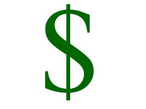 green dollar sign decorative