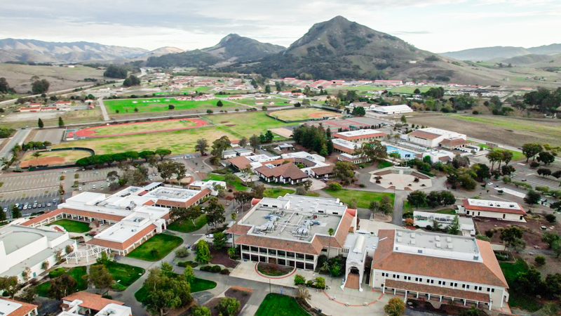 Aerial view of Cuesta College San Luis Obispo Campus